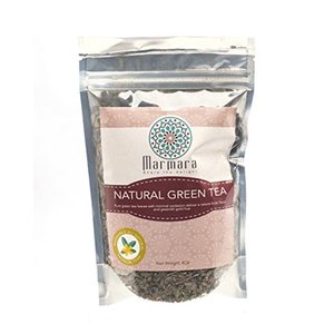 lot 6037 image: Green Tea Herbal All Natural Loose Whole Leaves No Caffeine 4 Ounce by Marmara