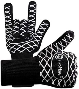lot 6040 image: BBQ Grilling Gloves 932°F Extreme Heat Resistant Silicone Grill Gloves Kitchen Oven Mitts for Smoker Barbecue Cooking Baking, White