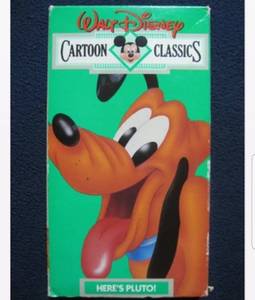 lot 6041 image: Walt Disney Cartoon Classics Heres Pluto (1987 VHS)