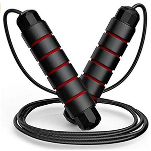 lot 6045 image: FITFORT Jump Rope, Tangle-Free Rapid Speed Jumping Rope Cable with Ball Bearings for Women, Men, and Kids, Adjustable Steel Jump Rope Workout with Foam Handles for Fitness, Home Exercise & Slim Body