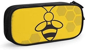 lot 6049 image: Bee 2 Carrying Case, Large Pen Capacity, Multi Slot Bag, School Supplies for High School, College, College, Teens and Simple Storage