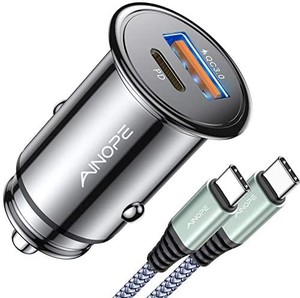 lot 6057 image: Car Charger USB C 42W Super Mini AINOPE All Metal Fast USB Car Charger PD&QC 3.0 Dual Port Adapter Compatible with iPhone 13 12 11 Pro Max X XR XS 8 Samsung Galaxy Note 2010 S21  2010 Google Pixel