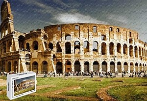 lot 6060 image: 1000 Piece Jigsaw Puzzle - Colosseum Rome Italy Travel Tourism Basswood Materials 29.5 X 19.6 Inch