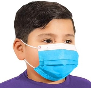 lot 6062 image: 50-Pack Disposable 3-Layer Masks with Elastic Earband for Kids and Toddlers for General Purpose, Lightweight, Made in the USA