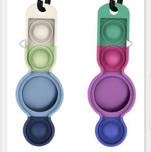 lot 6065 image: Airtag Loop Case Push Pop Bubble Cover with Key Ring for Airtags Holder Silicone Protective Cases 2-Packs