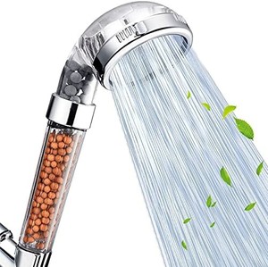 lot 6067 image: Nosame Shower Head, 3 Mode Water Saving High Pressure Filter Filtration Shower Hand Spray Function for Dry Skin and Hair