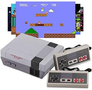 lot 6077 image: Retro Mini NES classic console, built-in AV output game console 620 games with 2 classic controllers AV output video games
