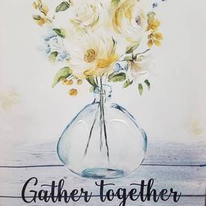 lot 6079 image: Gather Together Flower Vase Canvas 15 by 12