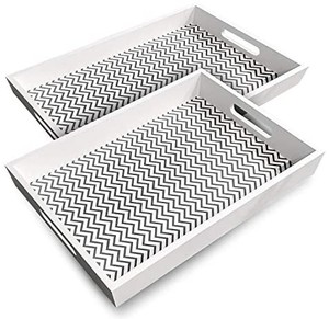 lot 7929 image: Ecojour Decorative Trays for Coffee Table Set of 2