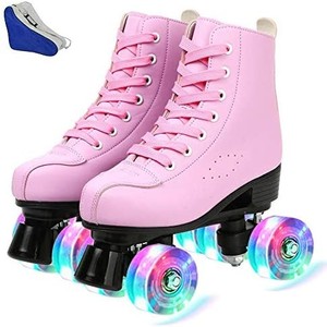 lot 7936 image: Womens Roller Skates PU Leather High-top Roller Skates