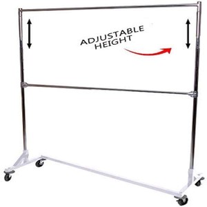 lot 8017 image: White Metal Clothes Rack 63 in. W x 84 in. H