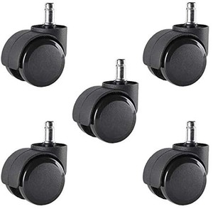 lot 8023 image: DGQ 2 Inch Office Chair Caster Set of 5 Standard Stem Size