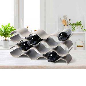lot 8026 image: Seville Wavy Wine Cellar Rack Countertop Wine Holder Storage Rack 12 Bottles
