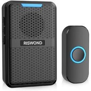 lot 8044 image: RISWOND Wireless Doorbell, Waterproof Plug in Door bell