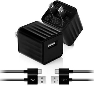 lot 8069 image: USB Wall Charger, 2.1A Phone Fast Charger Adapter Plug Cube with 6 ft Micro USB Cable