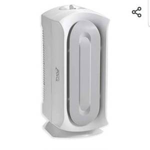 lot 30880 image: Hamilton Beach TrueAir Air Purifier with Permanent HEPA Filter for Home or Office and for Allergies and Pets, Whisper Quiet, 3 Filtration Stages, 140 sq ft, White with Grey