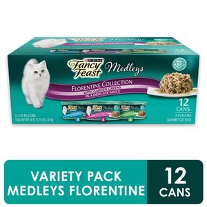 lot 30888 image: (12 Pack) Fancy Feast Gravy Wet Cat Food Variety Pack, Medleys Florentine Collection, 3 oz. Cans
