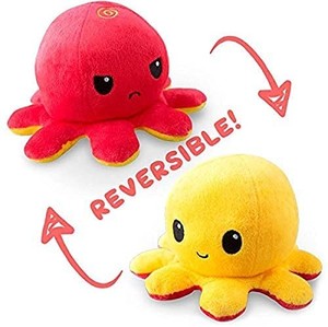 lot 30898 image: TeeTurtle  The Original Reversible Octopus Plushie  Patented Design  Red  Yellow  Happy  Angry  Show your mood without saying a word