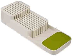 lot 30902 image: Joseph Joseph DrawerStore Knife Organizer, Block, WhiteGreen
