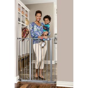 lot 30917 image: Regalo Extra Tall Easy Step Deluxe Platinum 41-Inch Walk Through Baby Gate, Pressure Mount with Included Extension Kit