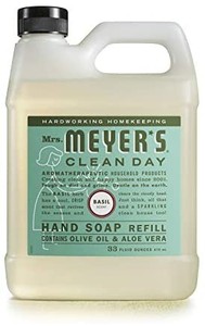 lot 30927 image: Mrs. Meyers Clean Day Liquid Hand Soap Refill, Basil, 1 Pack