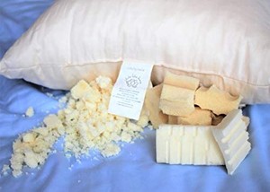 lot 30969 image: White Lotus Home NLDPZ01 Latex (Shredded) Decorative Pillow with Organic Twill Outer Case with Zipper, 17x17, Natural