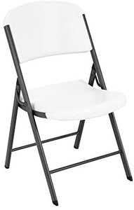 lot 39989 image: Lifetime 22804 Classic Commercial Folding Chair, White Granite, 1-pack