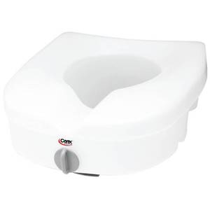 lot 39994 image: Carex E-Z Lock Raised Toilet Seat, Adds 5 Inches to Toilet Height, Elderly and Handicap Toilet Seat Riser, Round Or Elongated Toilets