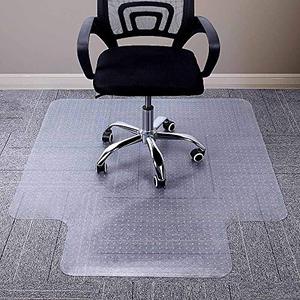 lot 23139 image: AiBOB Chair Mat for Low Pile Carpet, 53 X 45 inches, Flat Without Curling, Office Carpeted Floor Mats for Computer Desk