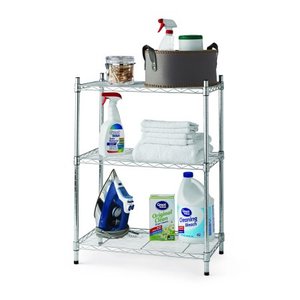 lot 23181 image: Hyper Tough 13.4Dx23.2Wx30.6H 3 Tier Stackable Wire Shelving Rack, SilverZinc