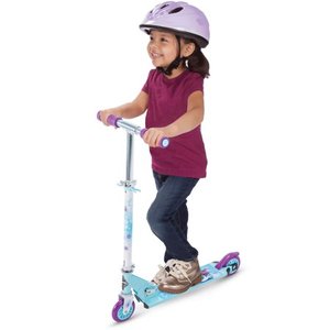 lot 23198 image: Disney Frozen Girls Inline Folding Kick Scooter by Huffy, Blue