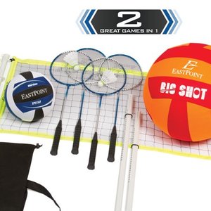 lot 23245 image: EastPoint Sports Volleyball Badminton Combo Set with BONUS Oversized Volleyball