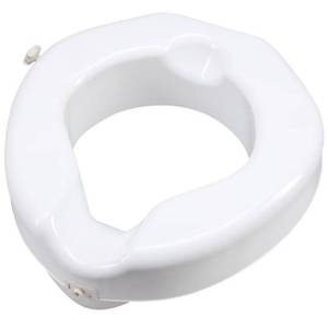 lot 23252 image: Carex Raised Toilet Seat with Safe Lock, Extra-wide Opening, Adds 4.5 Inches to Toilet Height