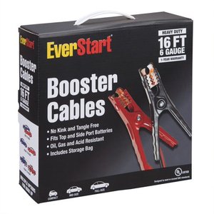 lot 23255 image: Everstart 16 Foot 6 Gauge, Automotive Booster Cables, Jumper Cables,Black and Red