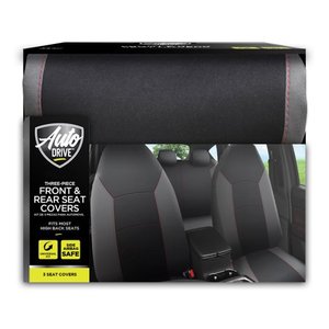 lot 23269 image: Auto Drive Full Vehicle Cloth Car Seat Cover Set Monarco Black, 0101817ADLD