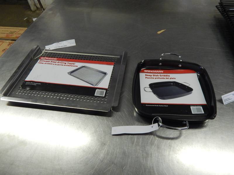 lot 2140 image: Brinkmann Stainless Steel Grilling Topper and Deep Dish Griddle