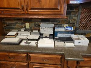lot 24685 image: Mega Lot of Stone Sample Slabs - Varies Brands