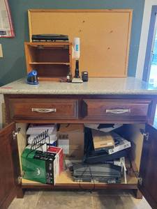 lot 24687 image: Lot of Office Supplies - Includes Countertop Supplies and Below Storage