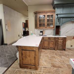 lot 24709 image: Wooden Kitchen Set W Stone Top