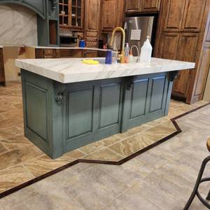 lot 24716 image: Wooden Kitchen Sink W Stone Top