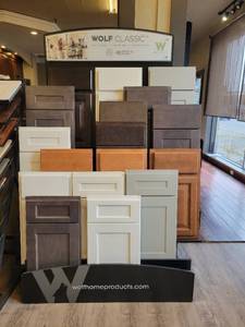 lot 24719 image: Wolf Classic Show Room Cabinet Finish Display - Includes Samples