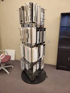 lot 24744 image: 3 Sided Swivel Display Rack - Includes Samples