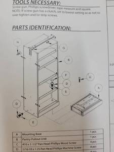 lot 24765 image: Hardware Resources McCartney Cabinets Pantry Pull Out
