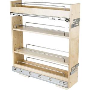 lot 24773 image: Hardware Resources BPO2-5SC 9 Inch Base Cabinet Pull Out Shelves with Concealed