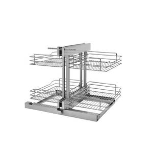 lot 24776 image: Rev-A-Shelf 5Psp-18 5Psp Series 18 Base Cabinet Blind Corner Two-Tier Pull - Chrome