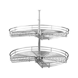 lot 24780 image: Rev-A-Shelf 5472-28 5472 Series 28 Diameter Kidney Shaped Two Shelf Metal Wire - Chrome