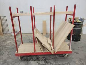 lot 24832 image: Red Sorting Cart on Casters