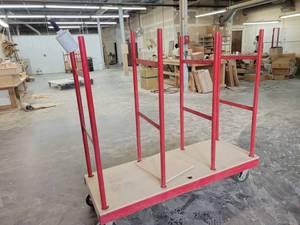 lot 24831 image: Red Sorting Rack on Casters