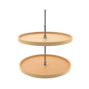 lot 24783 image: Rev-A-Shelf 4Wls072-28-52 Wood Classic 28 Diameter Full Circle Two Shelf Lazy S - Natural