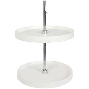 lot 24785 image: Lazy Susan 20 Full Round Polymer White 2 Shelves Top And Bottom Mount Post Range 25-12 to 31-12 One Per Box